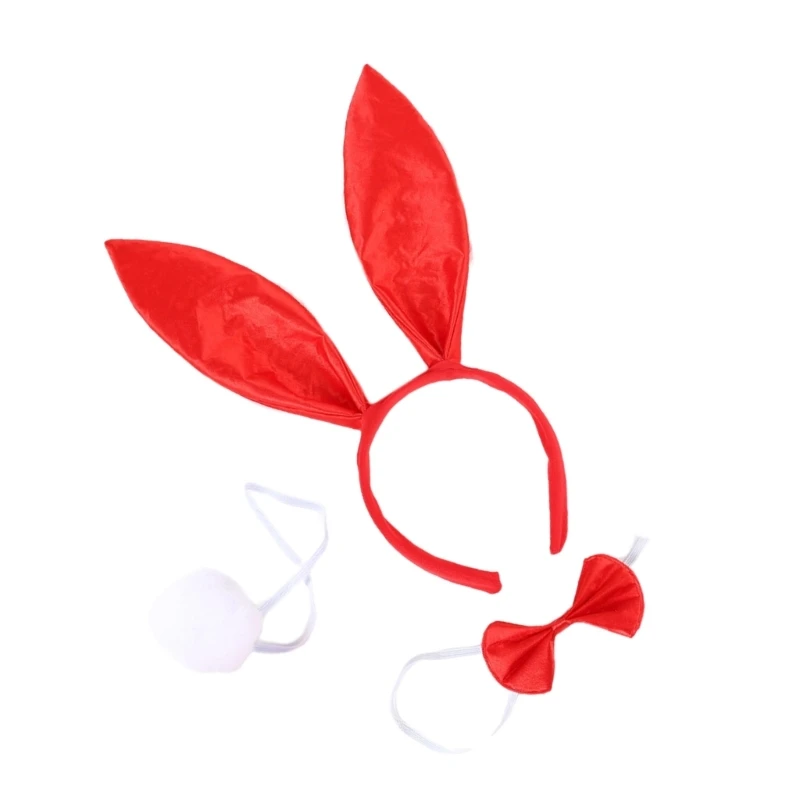 Y1UB Plush Headband Bowtie and Tail Set Carnival Costume Supplies