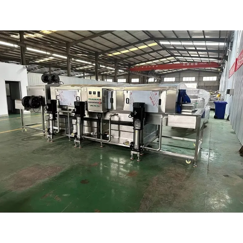 Custom High-Efficiency Multi-Stage Crate Washing Machine Industrial Basket Cleaning Equipment with Strong Pumps