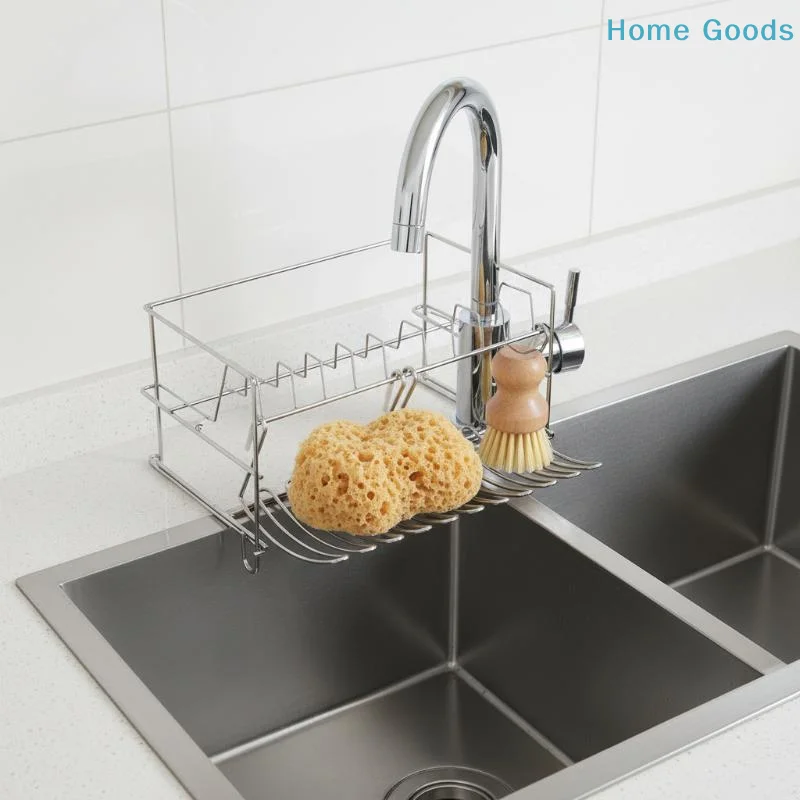

preferredAdjustable Stainless Steel Drain Basket Rack for Small Kitchen Solutionsproduct