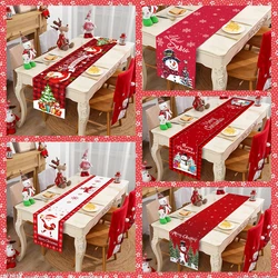 Christmas Santa Claus Table Runner Navidad Natal Noel Tree Snowman Table Flag Merry Christmas Decor For Home 2025 New Year 2026