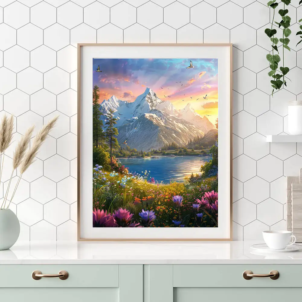 Huacan كامل مربع جولة الحفر الماس اللوحة روز السماء المرصعة بالنجوم الماس الفسيفساء المشهد الفن اللوحات الزخرفية #3