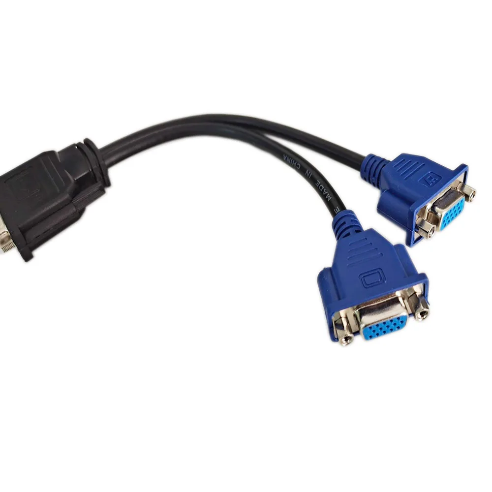 DMS-59 59 Pin to 2VGA Male to Female Y Splitter Video Cable Adapter for Computer Video Card 59Pin DVI to Dual VGA 25cm