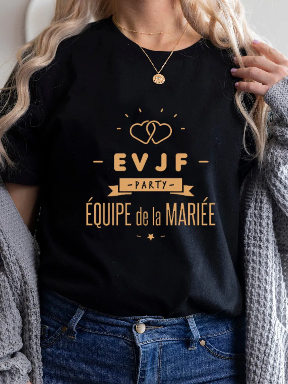 

France Letter EVJF La Team Mariée Gropu Party Brides Women T-shirt Girl Wedding EQUIPE De La Mariee Female Tops Tees