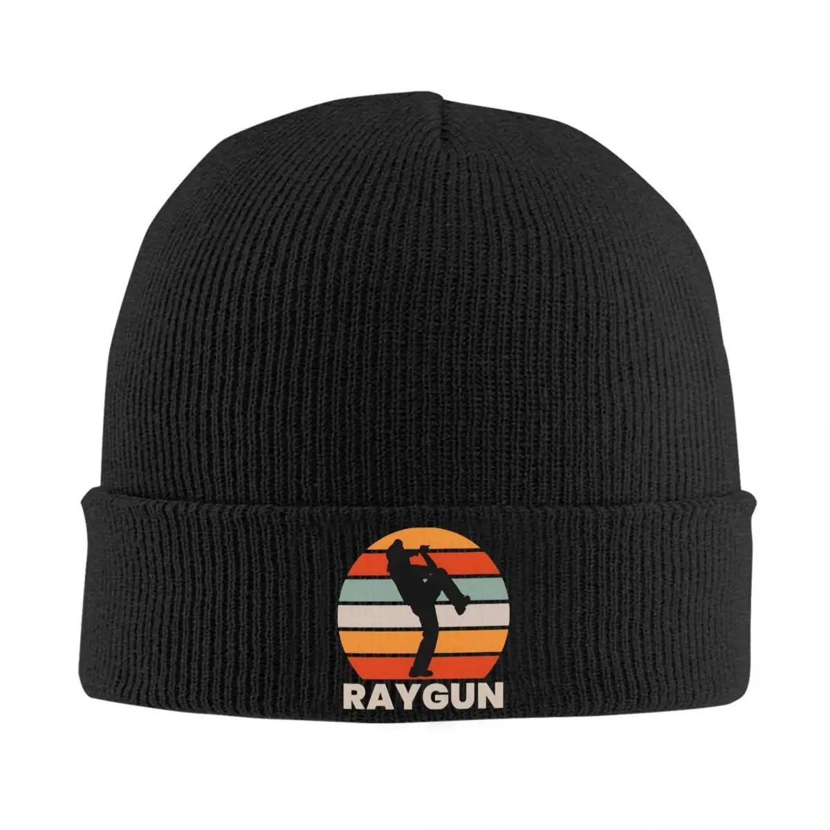 Raygun silhueta bonnet chapéus raygun break dança gorro chapéus gráfico chapéu de malha inverno retro masculino feminino kpop quente macio boné