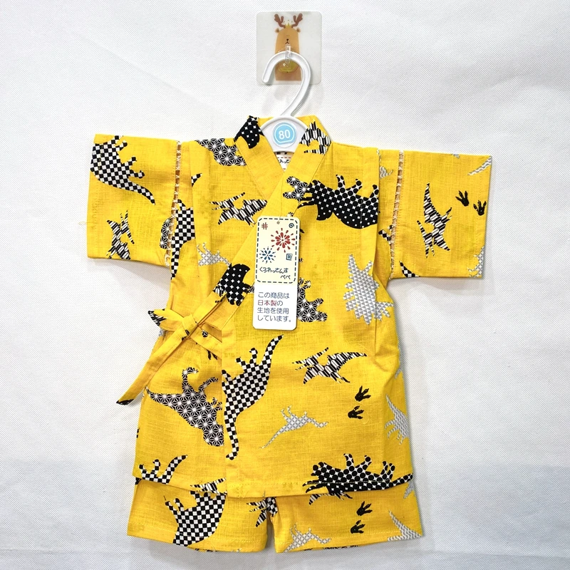 Japanese Boys Sleepwear Children Cartoon Cotton Kimono Short-Sleeved Summer Pajamas 2-Piece Home Pajamas LB834