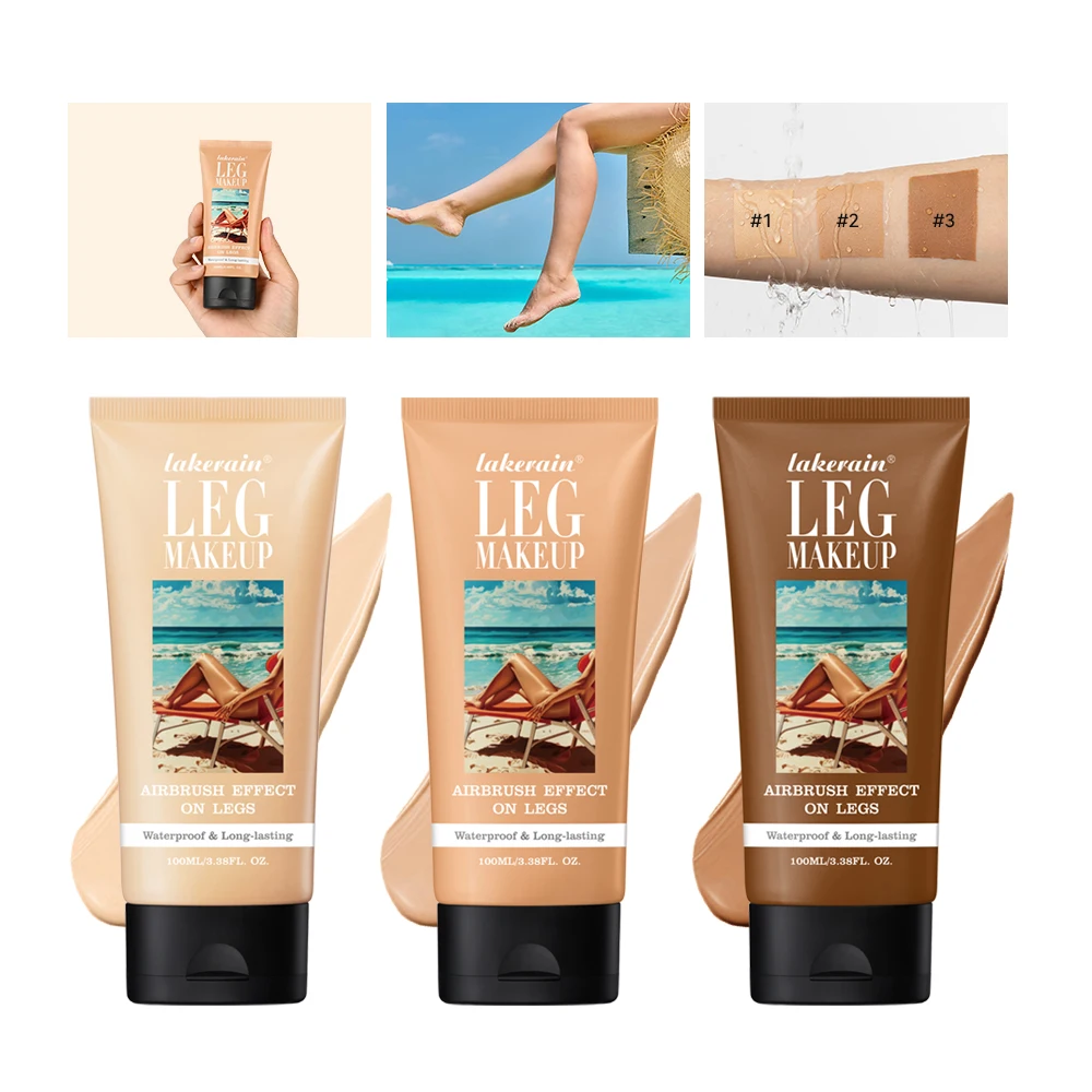 Fondotinta in bronzo trucco per le gambe lozione per il corpo anche tono della pelle crema abbronzante per il corpo impermeabile a lunga durata gamba media 100ml trucco