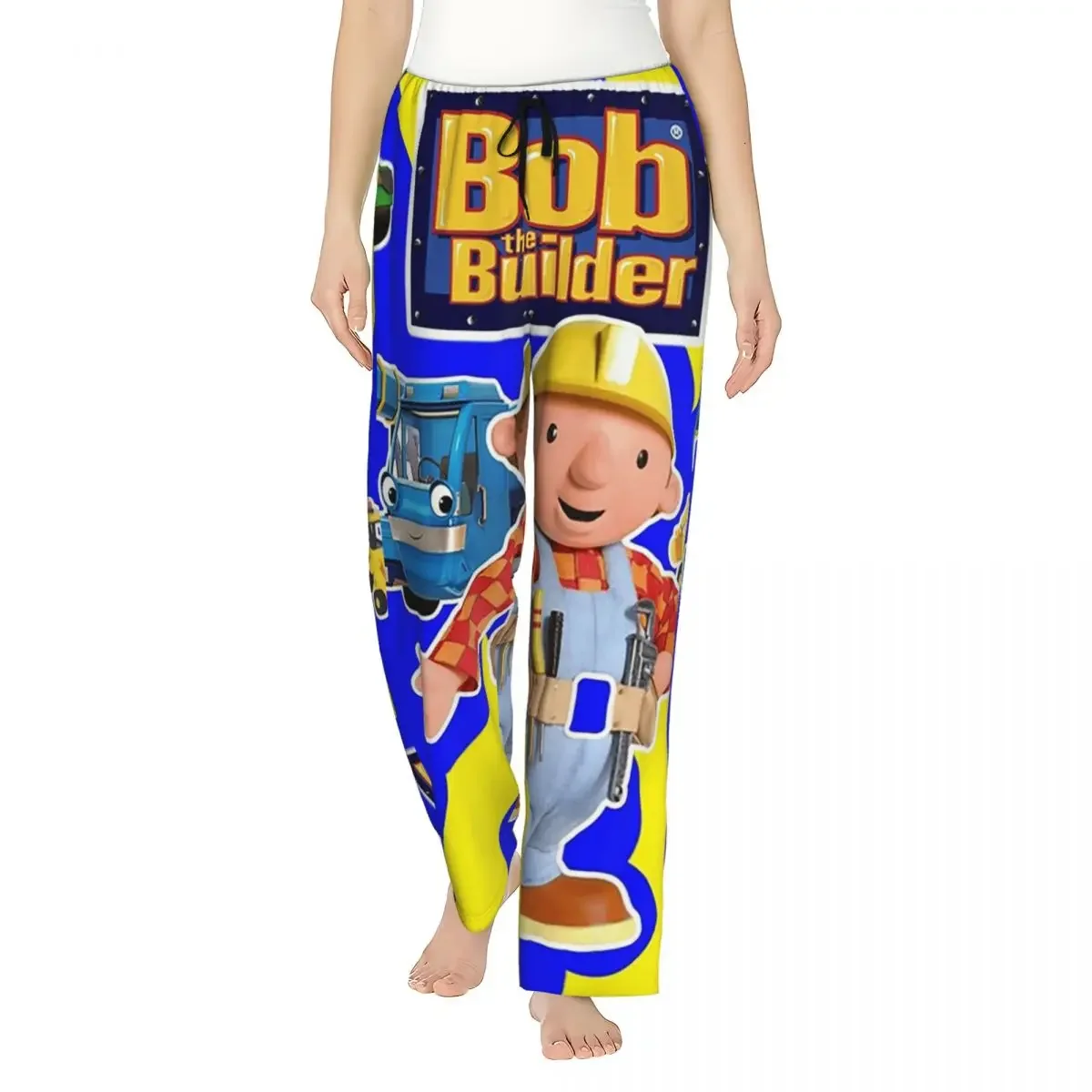 

Custom Bob The Builder Women Pajama Pants Lounge Sleep Sleepwear Bottoms with Pockets