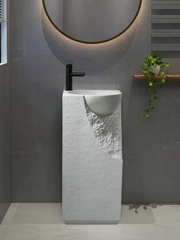 

Outdoor courtyard column basin integrated floor-standing artistic washbasin personality hotel bathroom creative washbasin CX374W