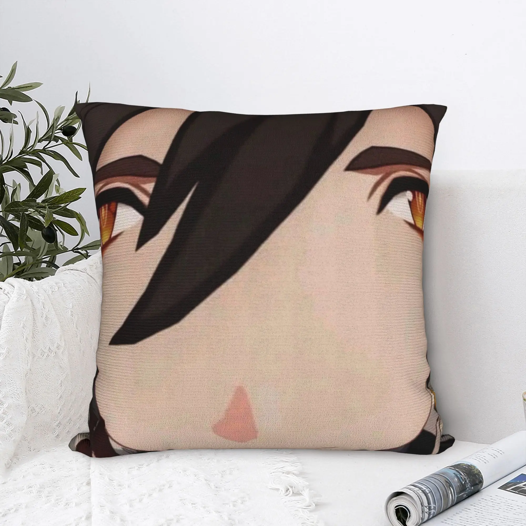 Zhongli Genshin Impact Pillowcase Soft Polyester Cushion Cover Decoration  Pillow Case Cover Home Zippered 40*40cm