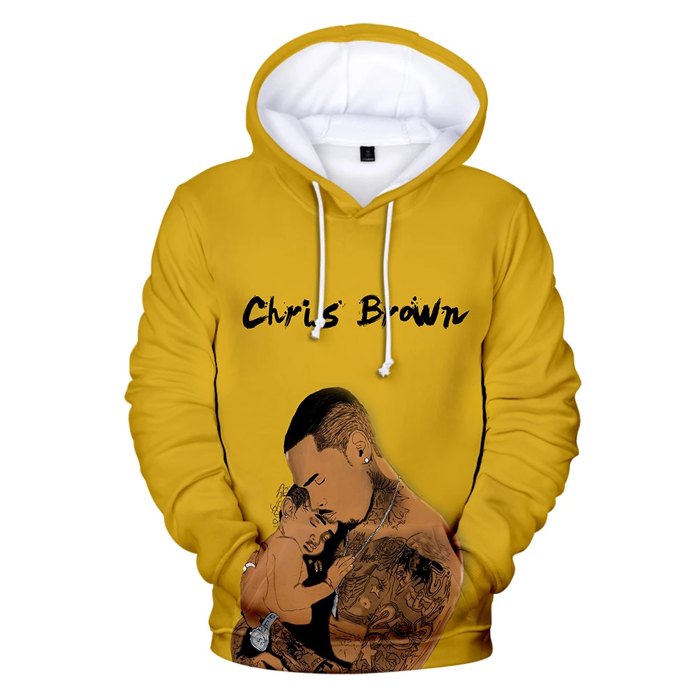 Pop Singer Chris Brown felpa con cappuccio stampata in 3D felpa da uomo donna Hip Hop Harajuku Streetwear Chris Brown cappotto per adulti e bambini