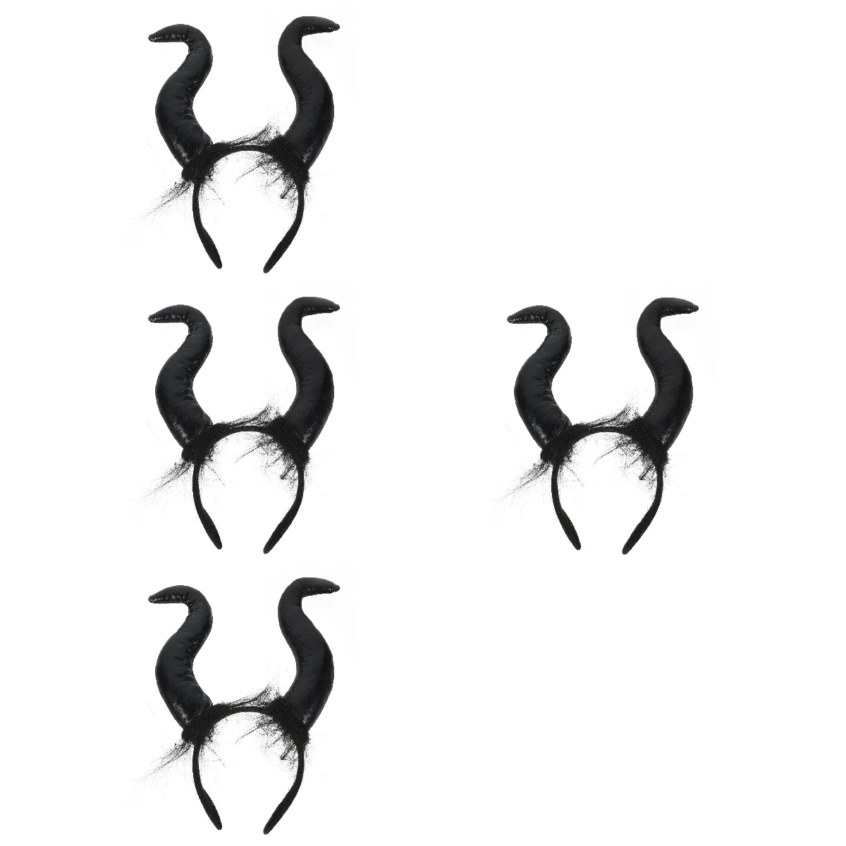 4 Pack Devil's Horn Headband Halloween Headdress Party Costumes Cosplay Horns Hairbands Decor Prop Props Ox