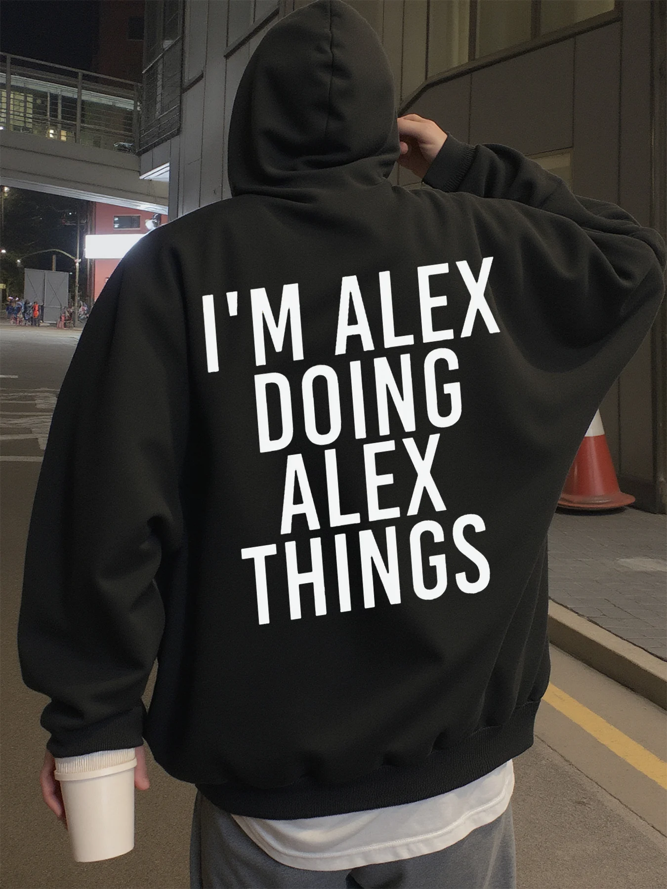 Sudadera con capucha para hombre, ropa de calle, soy Alex haciendo cosas de Alex, sudaderas con capucha gráficas para hombre que usan en primavera, otoño e invierno