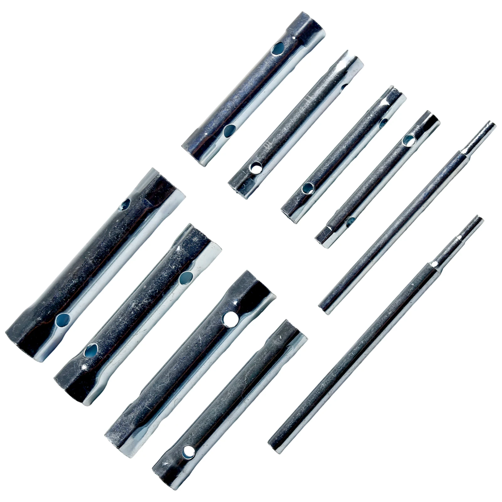 10pc Hollow Socket Wrench Set with Double Ended Design for Accessing Fasteners Behind Panels or Within Assemblies