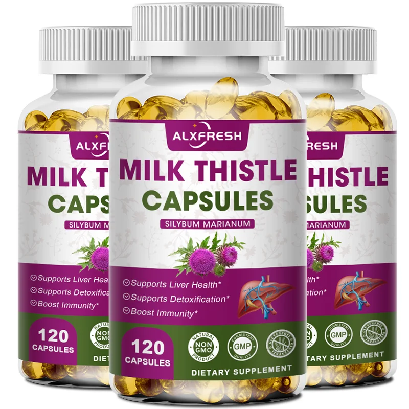 

Organic Milk Thistle Extract 1000mg Capsule & Dandelion for Antioxidant Detox Support Liver Health Function Herbal Supplement