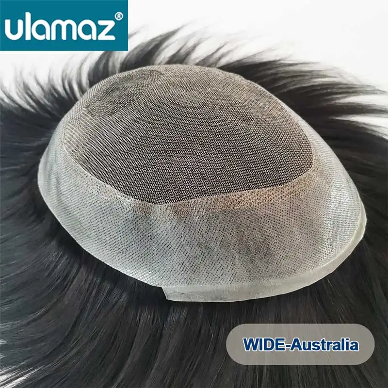 

New Australia Hair Wig Toupee Hair Men Pu Thin Skin Wigs Human Hair Hairpiece French Lace Hair System Unit Male Hair Prosthesis