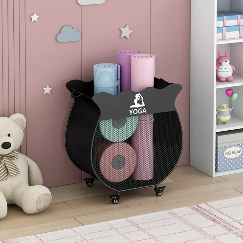  Yoga Mat & Sports Gear Wheel Storage Rack Multi-Functional Space-Saving Laundry & Equipment Basket