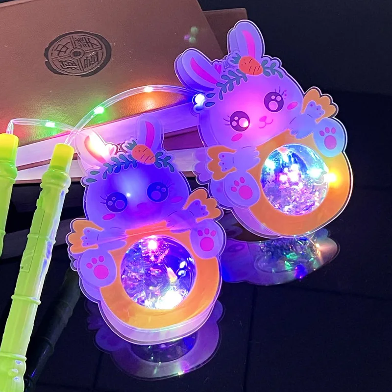 New Cartoon Flash Handheld Star Ball Lantern LED Light Toys Cute Bunny Flamingo Handheld Lantern Light-emitting Toys