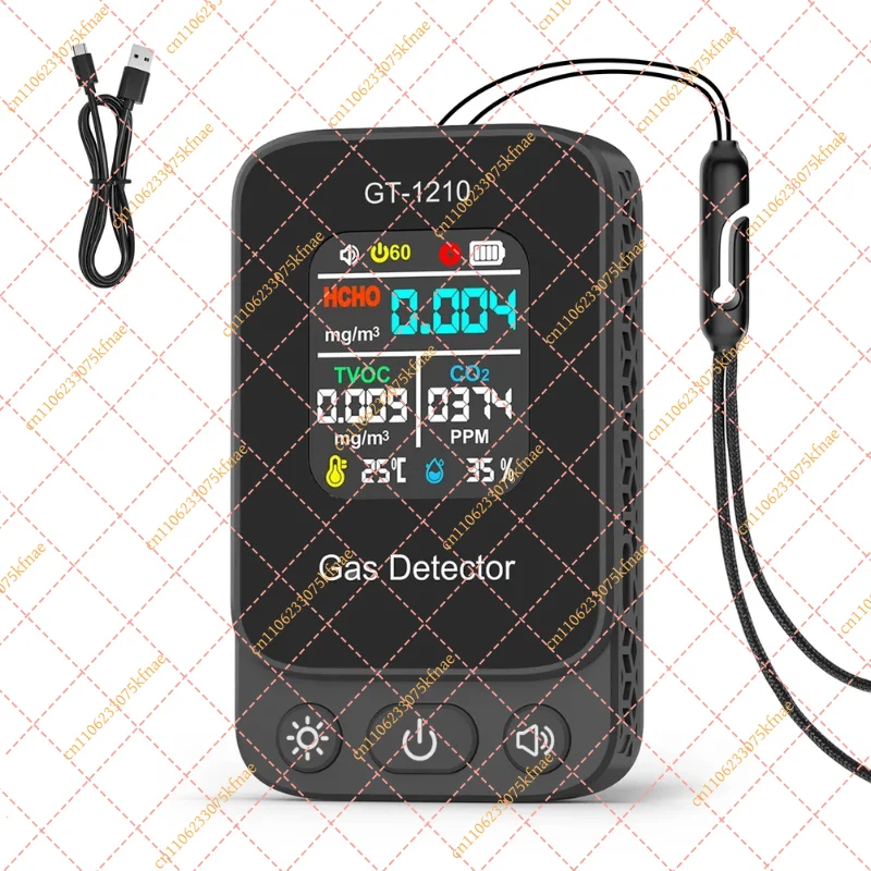Multichannel Air Quality Monitor for HCHO & TVOC, Temperature and Humidity Detector with Real-Time Display & Type-C Power