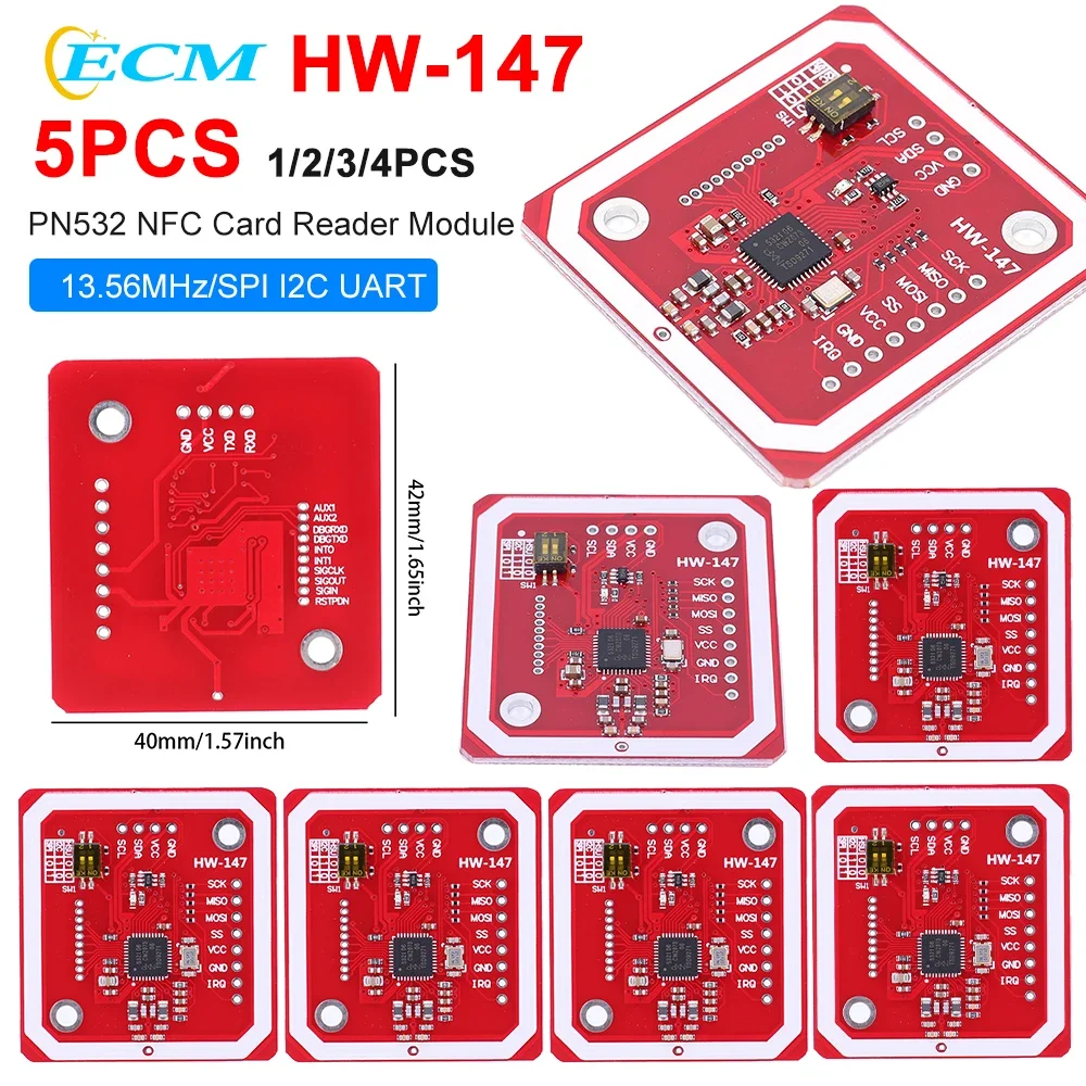 PN532 NFC RFID Moduł 13,56 MHz V3 Zestawy użytkowników Moduł czytnika komunikacji w bliskiej pola Moduł bezprzewodowy SPI I2C UART RFID dla Arduino