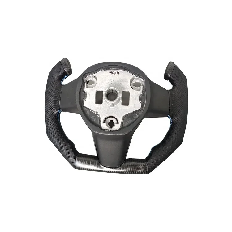 

Customized Style Carbon Fiber and Black Leather Steering Wheel Sport Steering Wheel For Teslas Model 3