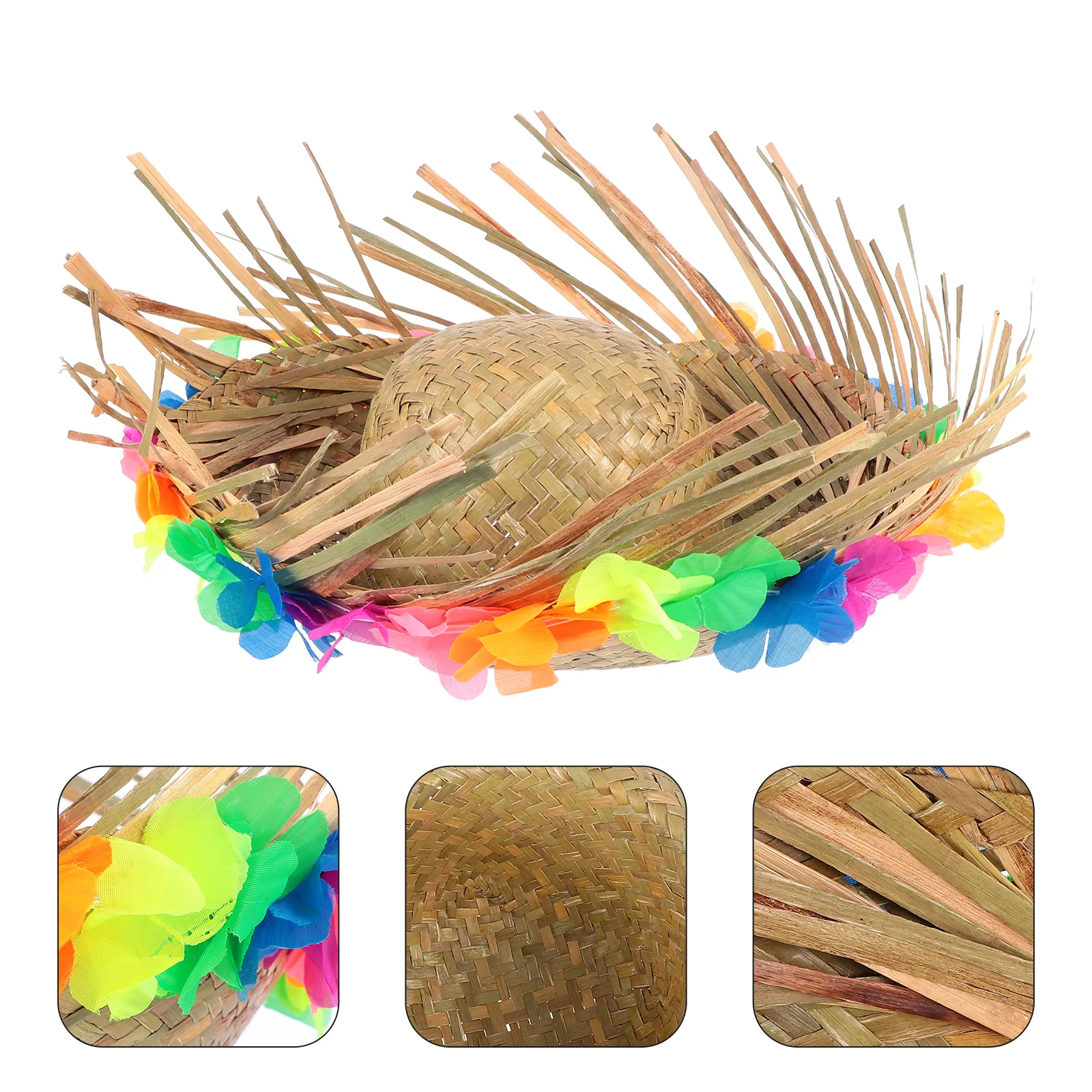 Men Accessories Hawaiian Hat Fancy Dress Costume Lei Straw Party Decor Beach Miss