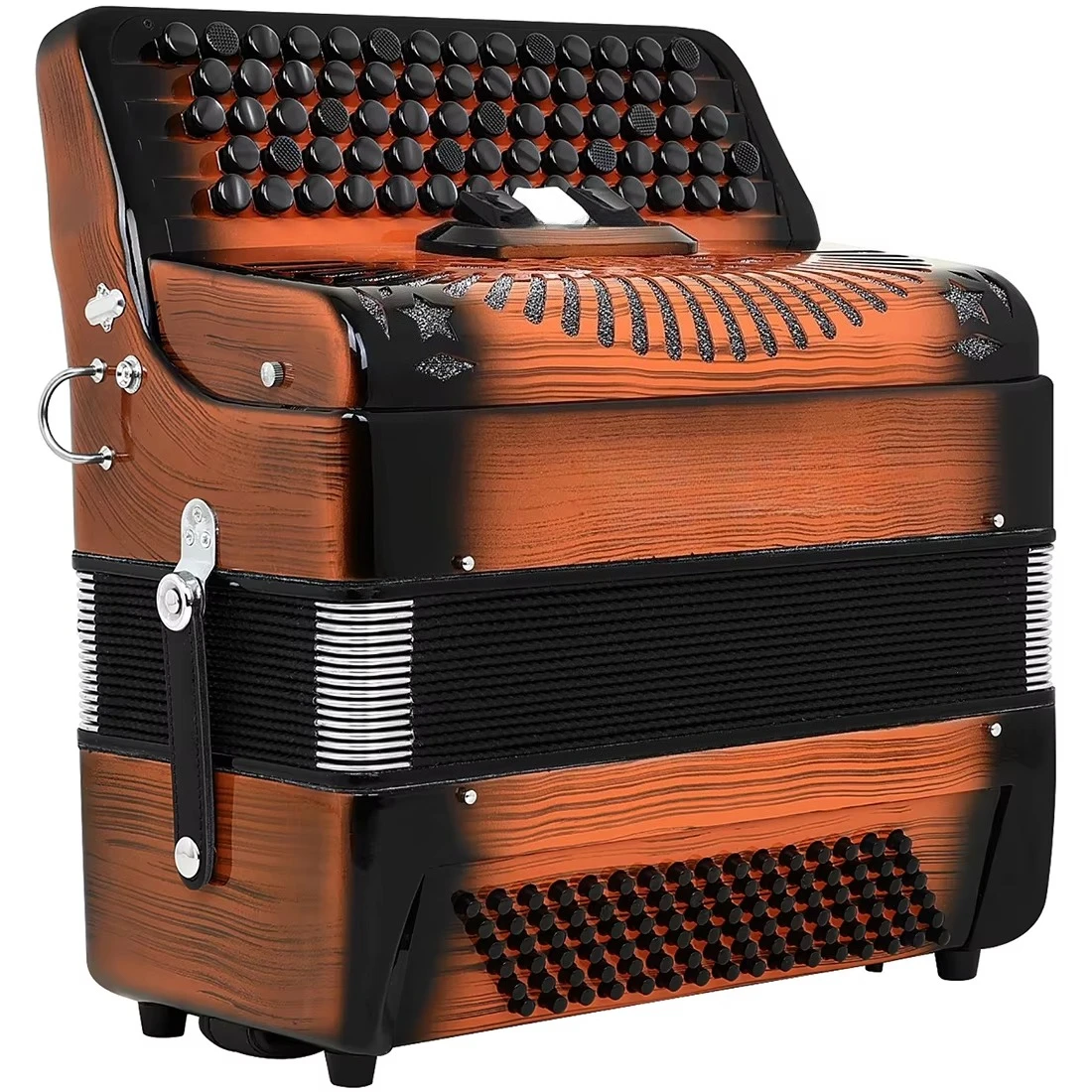 HK LADE AH-260 Professional Retro Color Keyboard Instrument Chorus Performance 69 Keys 96 Bass Button Style Accordion Bayan