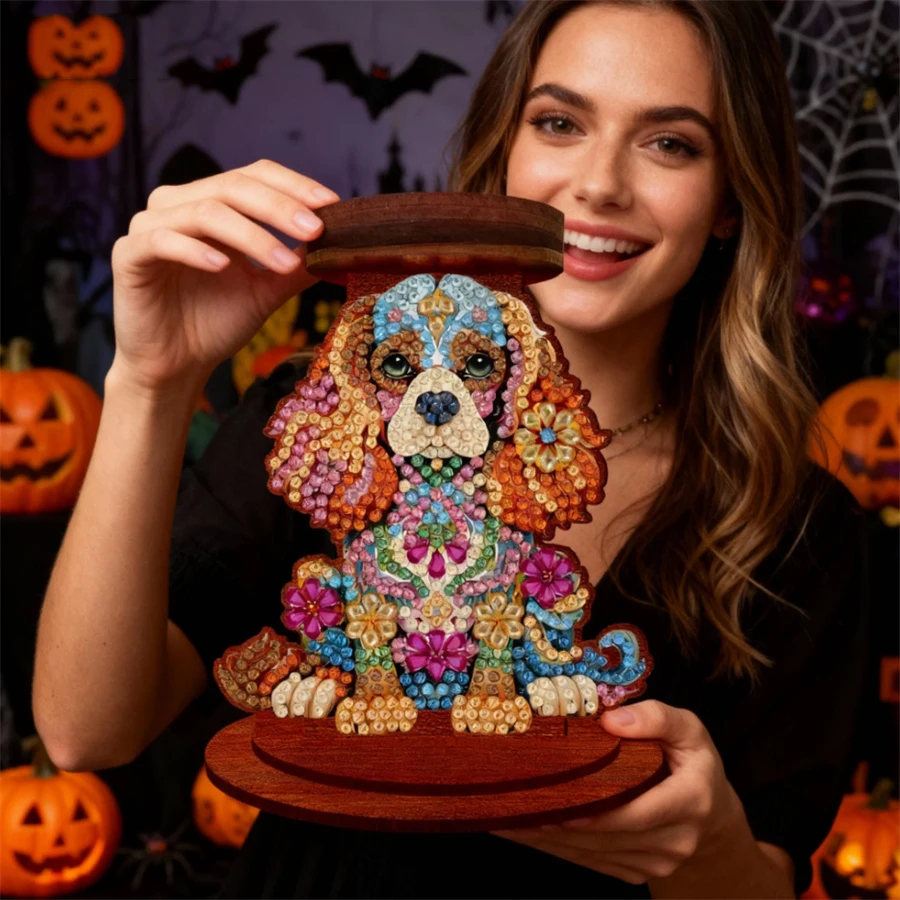 動物ダイヤモンドペインティングキャンドルホルダー装飾品卓上燭台ホルダー装飾品アロマセラピーキャンドルホルダー美術工芸品用