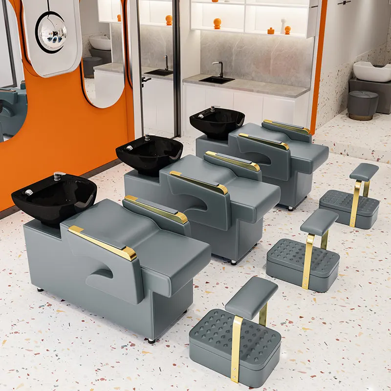 Semi Reclining Style Luxury Chair Beauty Salon Head SPA Hair Washing Chair Shampoo Modern Silla De Lavado De Cabello Furniture - Image 4