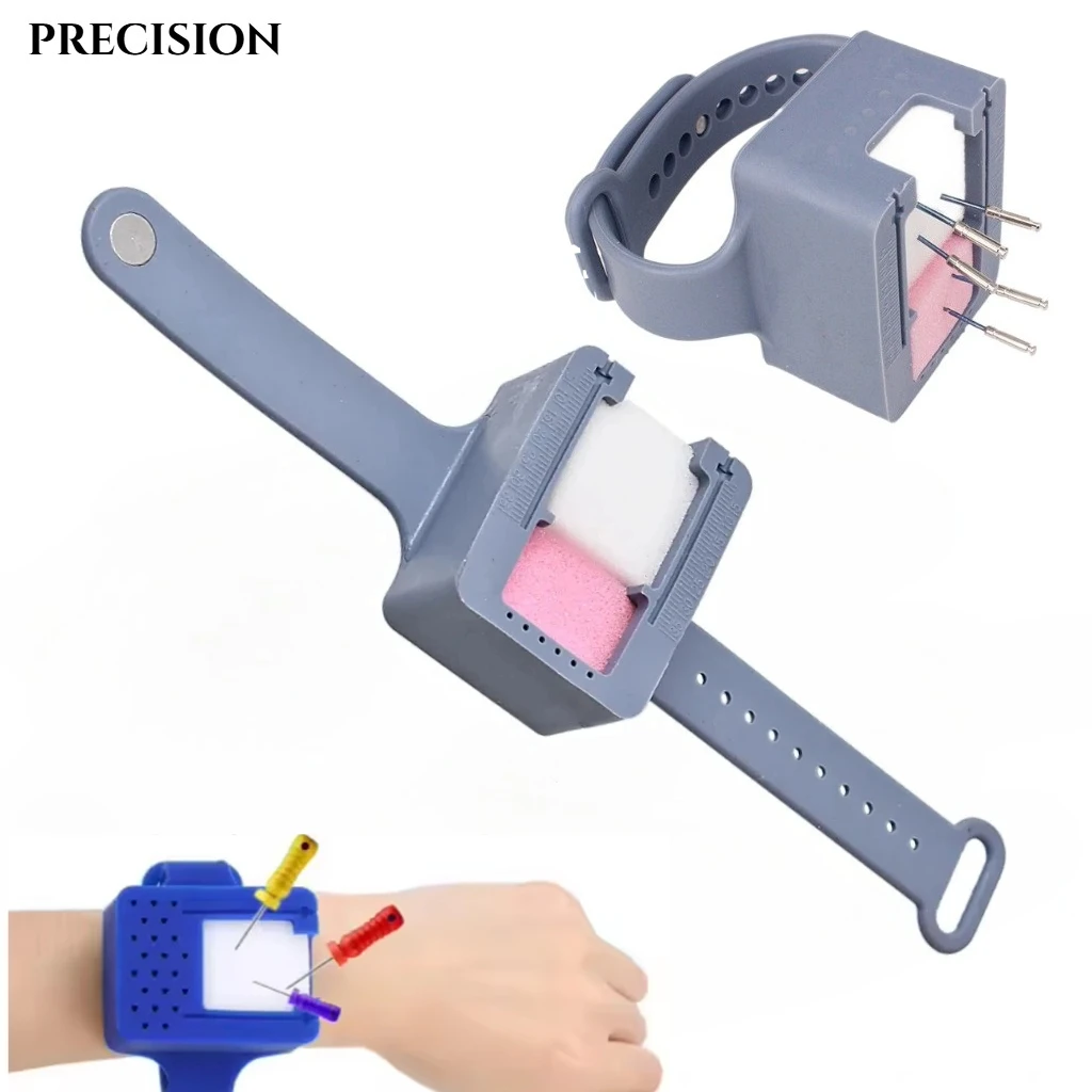 

1 Set Dentistry Wrist Watch with 11 Sponge Blocks Endo Measuring Block Endodontic Files Drill Stand Holder Ruler Dental Lab Tool