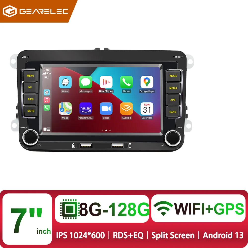 Android Autoradio Carplay voor VW Volkswagen Jetta Passat Golf Polo 7 "Autoradio GPS Wifi FM Audio-ontvangers Multimedia speler