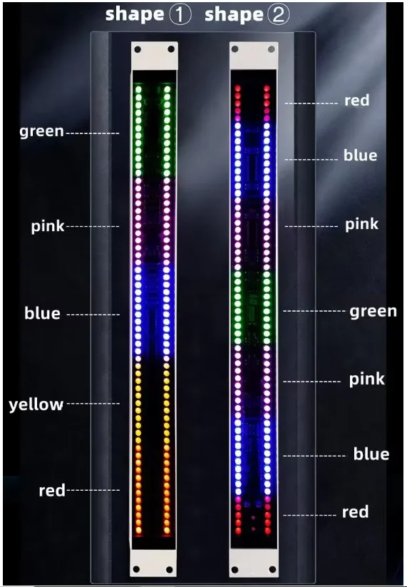 Stereo 1U Double Row Audio Cabinet Music Rhythm Level Indicator Light LED Spectrum Meter USB Voice-activated Induction Melody