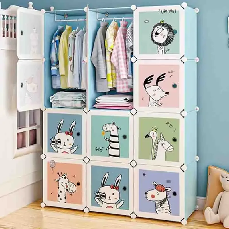 Simple Nightstands Wardrobe Display Plastic Partitions Storage Placard Foldable Closet Portable Armario Furniture For Room