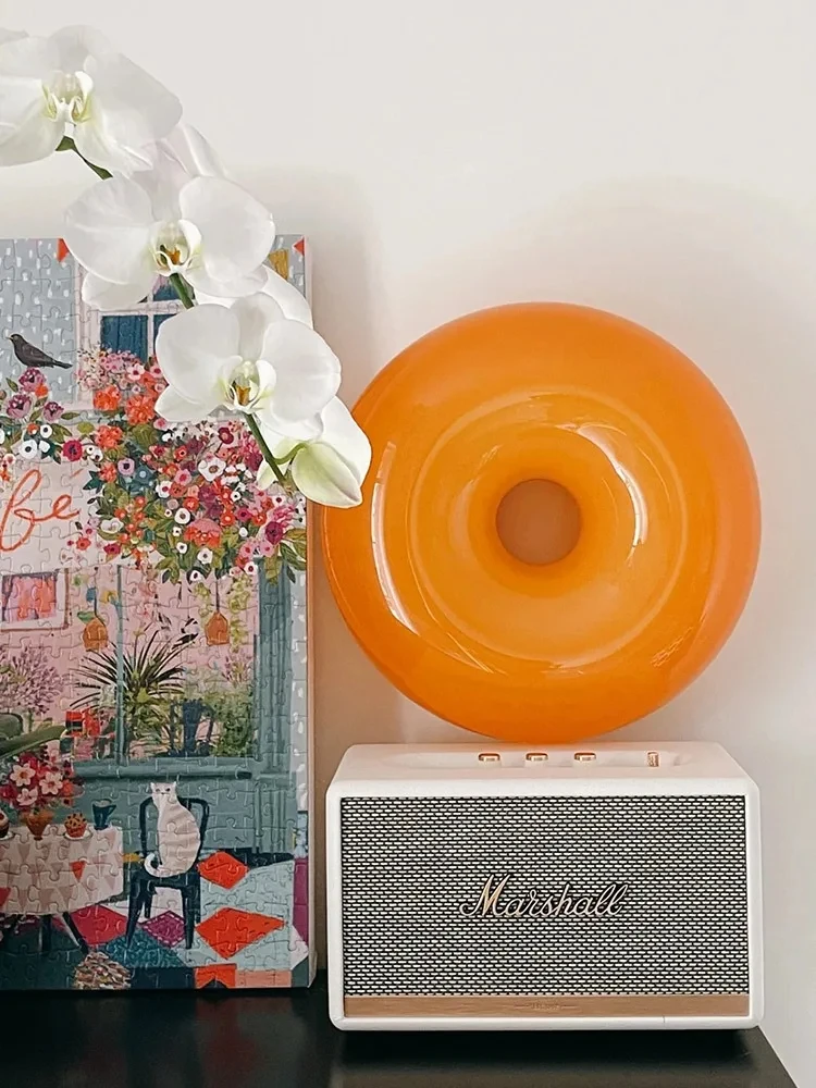 دونات الفرنسية الزخرفية الجدار مصباح اللمس يعتم ضوء الفاخرة الراقية مصابيح الفوانيس الفن نمط أباجورة