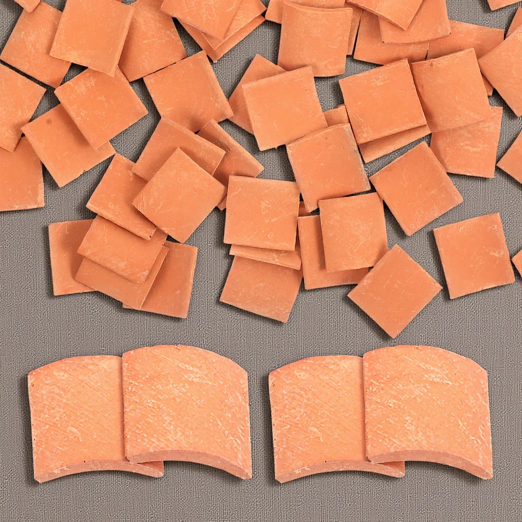 

80Pcs Realistic Mini Roof Tiles Clay Sand Table Roof Tiles for DIY Mini House Garden Decoration Micro Landscape Decor