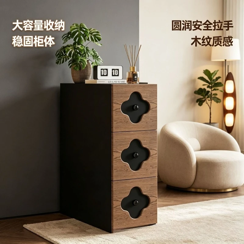 Vintage-style three-drawer cabinet, solid wood drawer storage cabinet, storage cabinet, bedroom bedside cabinet