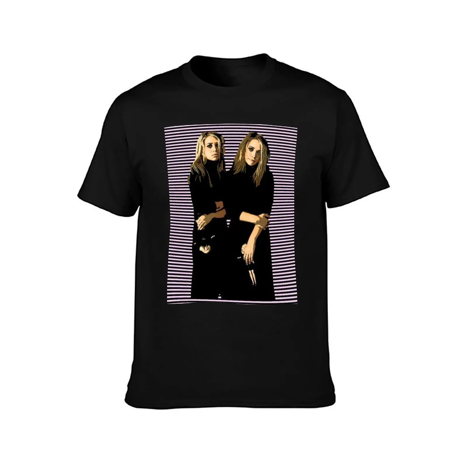 mary-kate and ashley olsen twins fan art T-Shirt Casual Fashion Short Sleeve Cotton T-Shirt