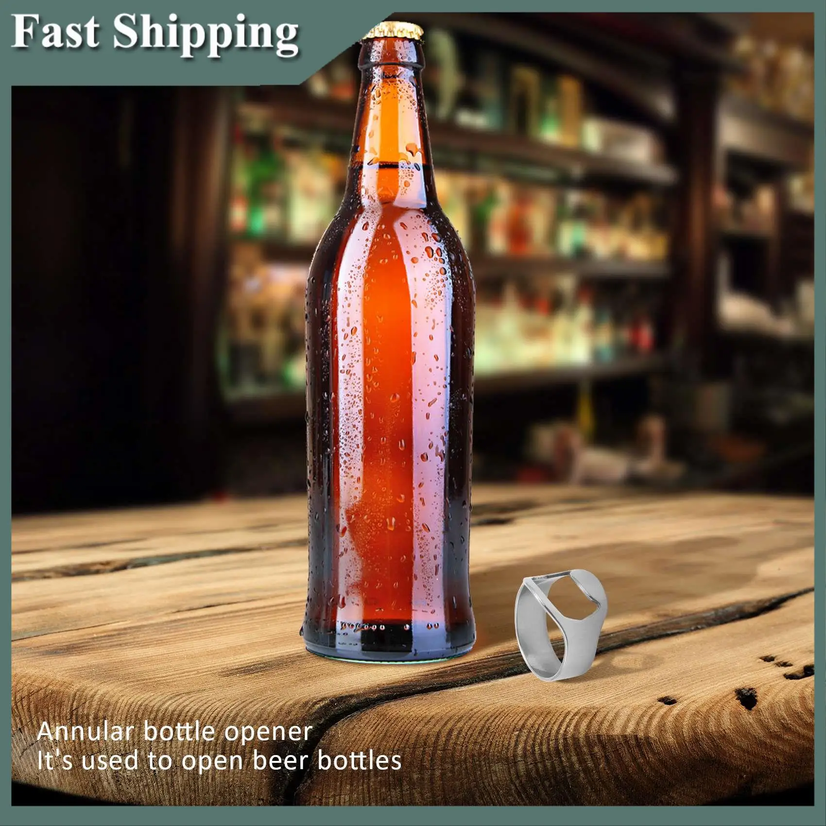

-MEOF 2X Stainless Steel Finger Ring Bottle Opener Beer Bottle Opener