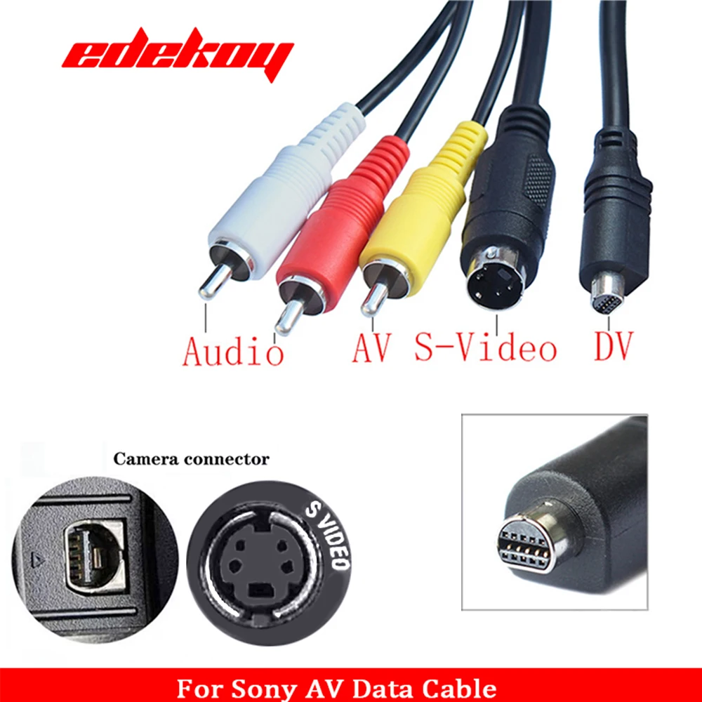 Sony camer VMC-30FS AV Cable 10-Pin DV Connector to 3RCA S-Video Sony DCR Handycam Camcorder Digital Camera VMC-15FS A/V Line