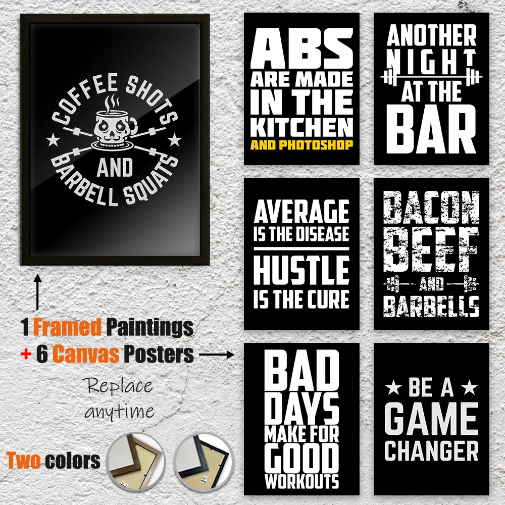 

Framed Painting Polished Plexiglass, Buy 1 Get 6 Free, 8*12 12*16in Canvas Big-character Poster, Modern Wall Art for Home Decor