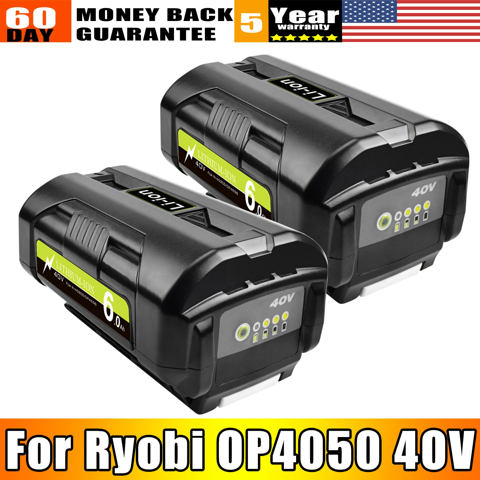 Für ryobi 40v 6000mah Li-Ionen-Akku op4040 op4026 op4030 op4050 op4060a op40201 op40301 Sammlung Akku-Akku-Akku