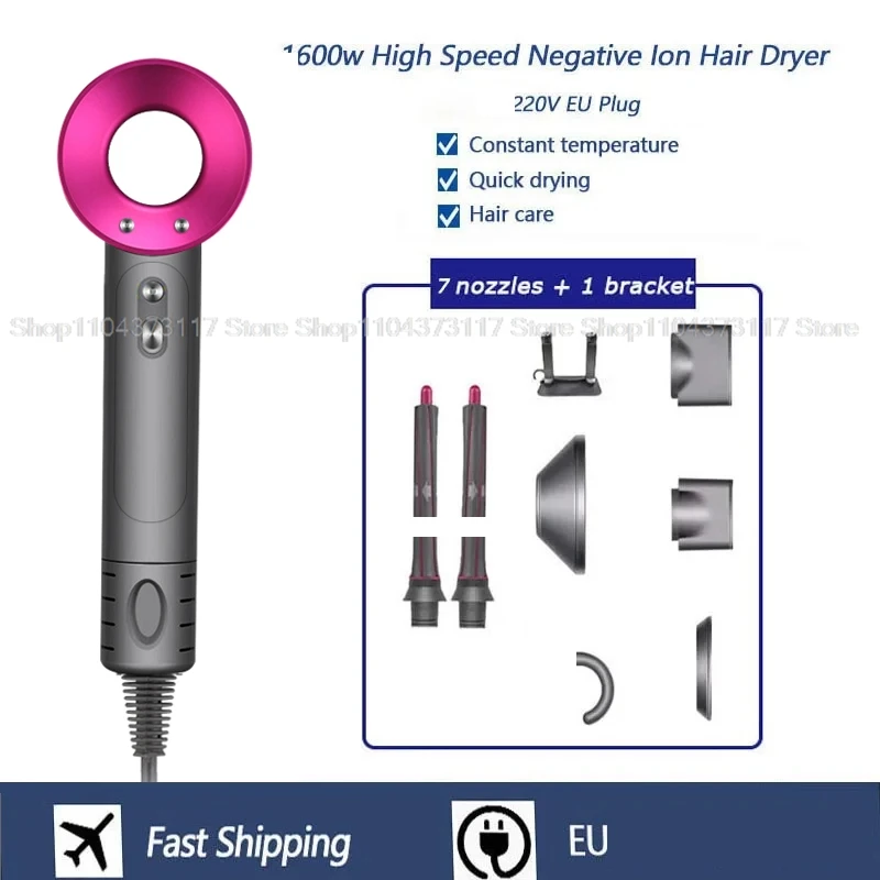 Leafless Hair Dryer New Professional With Flyaway Attachment Negative Ionic Premium Hair Dryers Multifunction Salon Style Tool