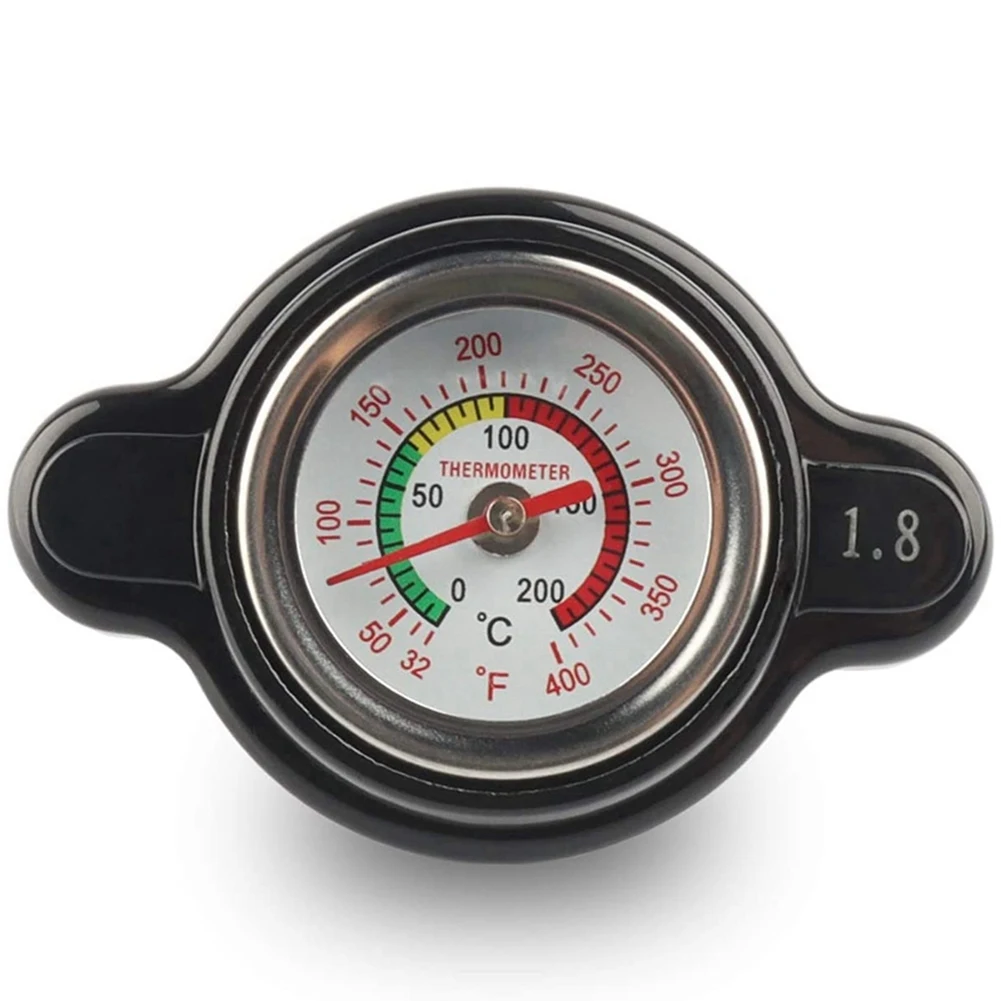 

High Pressure Radiator Cap with Temperature Gauge, 1.8 Bar Radiator Cap 25.6Psi for Honda, Kawasaki, Suzuki,