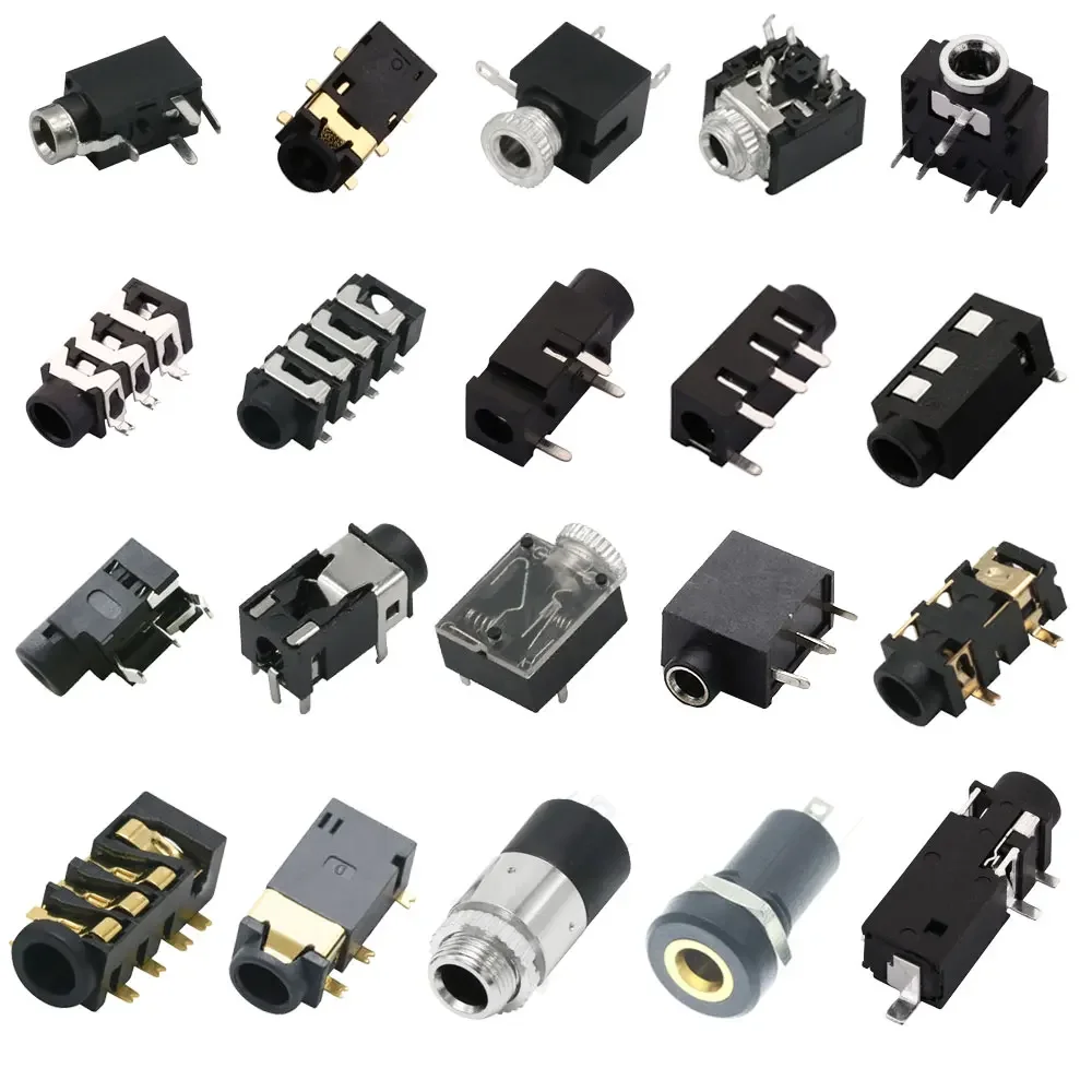 2.5MM 3.5MM Audio Jack złącze żeńskie przez otwory PCB DIP SMD gniazdo słuchawkowe PJ-242/301M/313E/320D/327A/391/392/393