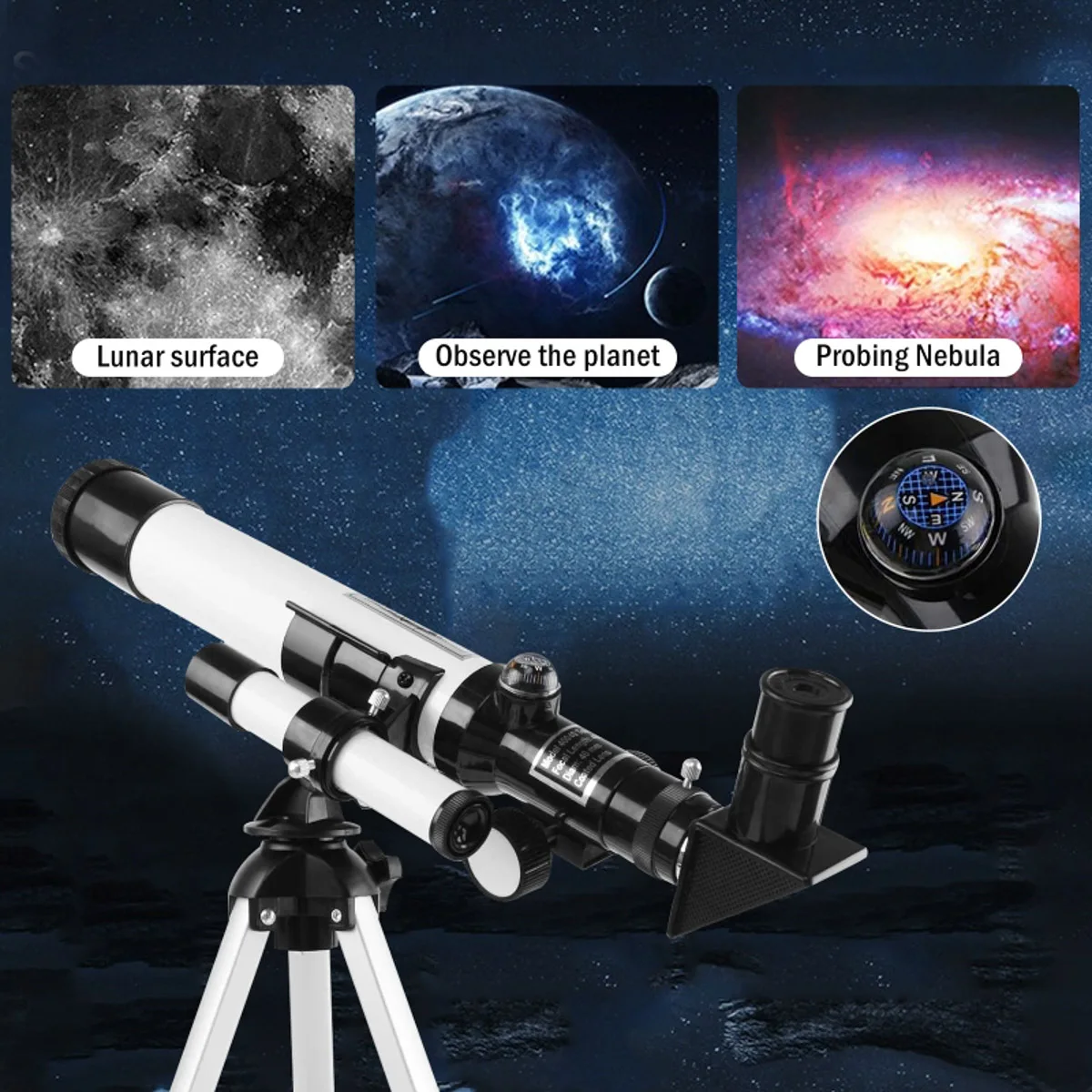 40040 teleskop astronomiczny monokularowy profesjonalny teleskop astronomiczny odbijający szpiegowskie Camping do podróży prezenty dla dzieci