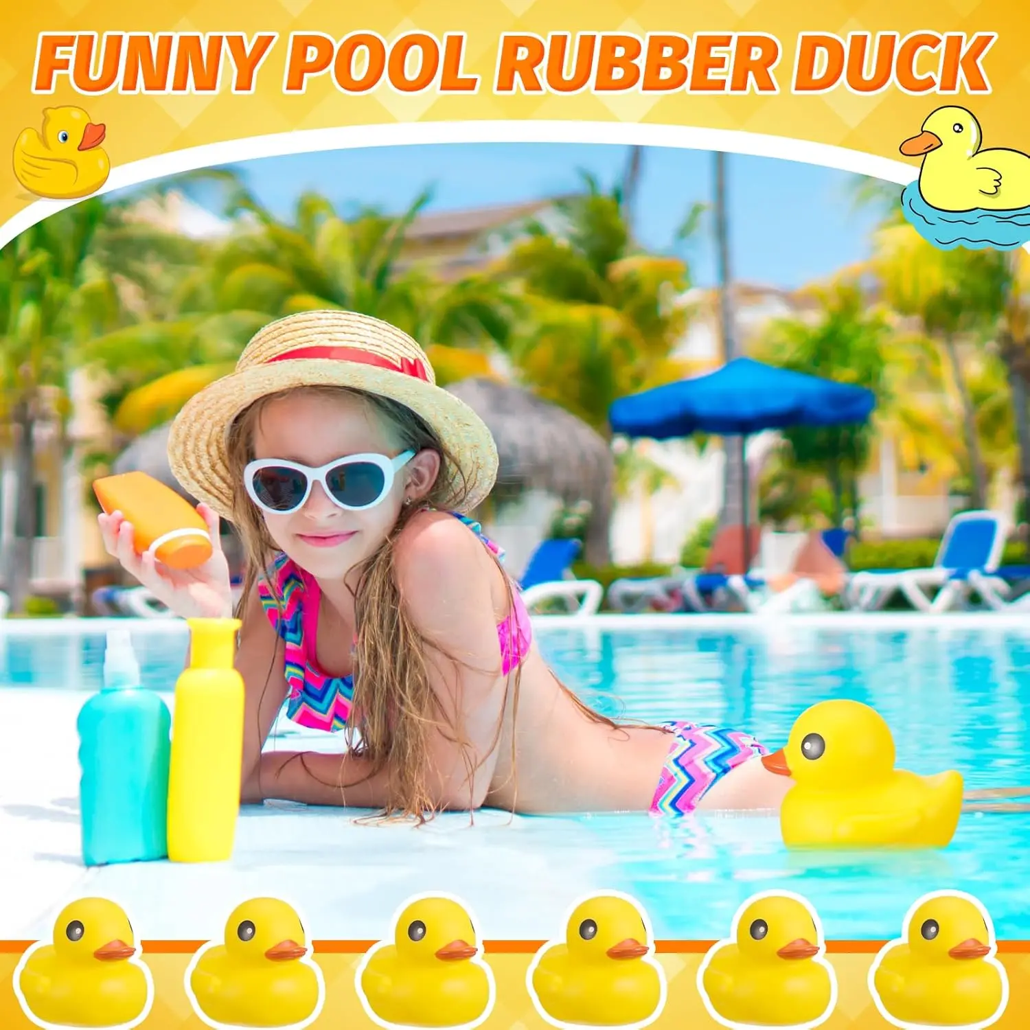 Giant Rubber Duck 6.89 Inch Big Rubber Duck Large Duck Bath Toy with Squeaky Sound for Summer Baby Shower Birthday Party Favor