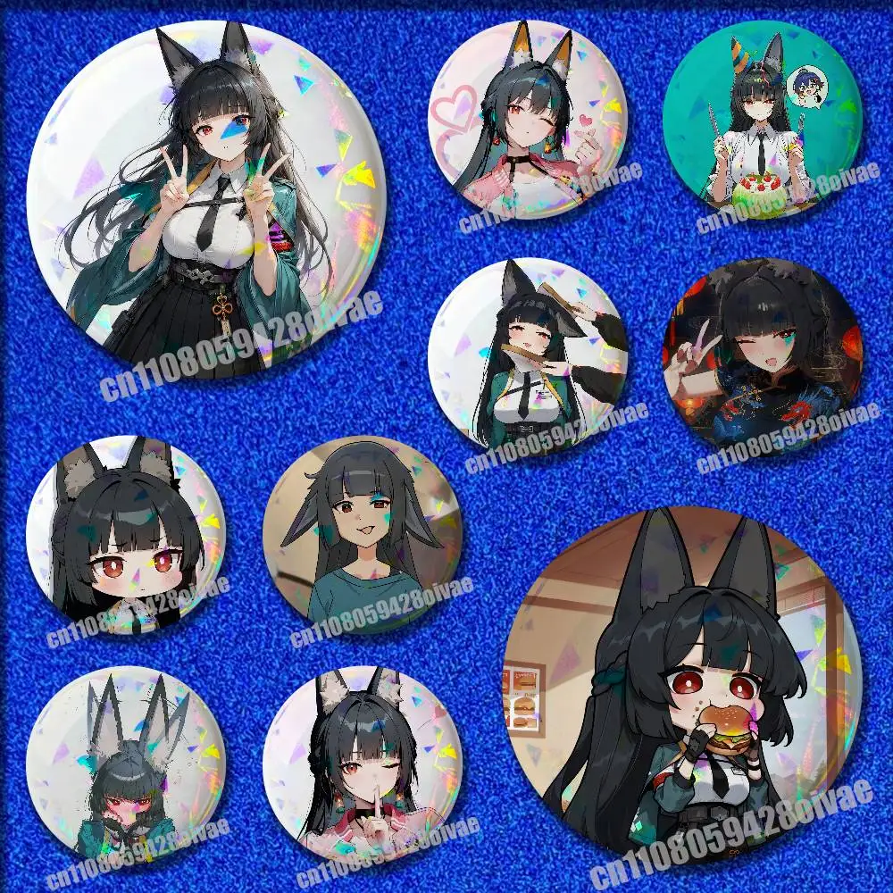 For Z-Zenless Zone Zero Hoshimi Miyabi Pins Insignia Badge Pin Cover Emblem Round Ornament 75mm Cosplay Brooch Button