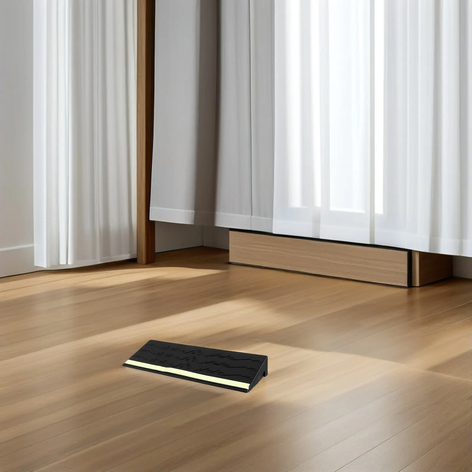 Robot Vacuum Door Threshold Ramp Angled Entry Mat 30x6.5cm Non-Slip Plastic Ramp Pad Indoor Modular Slope Mat for Sweeping