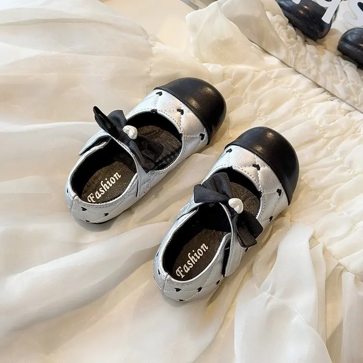 Children Leather Shoes for Girls 2026 Spring New Fashion Korean Style Soft Bottom Non-slip Versatile Princess Sweet Dress Shoes