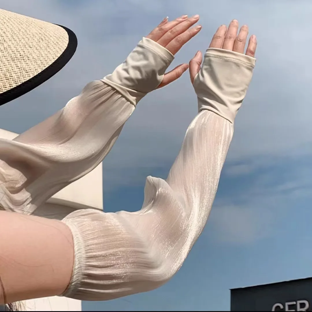 

Flowing Yarn Sleeves, Loose, Breathable in Summer, Sun Protection, Ice Silk, Sun Shading, Outdoor Cycling, Women's Ice Sleeves