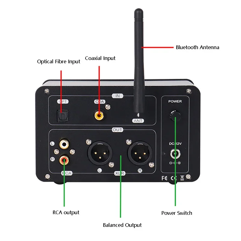 HiFi Tube Preamp GE5654 ES9023 DAC Bluetooth 5.0 XLR Balanced Output Lossless Turntable  IR Remote Audiophile Sound System